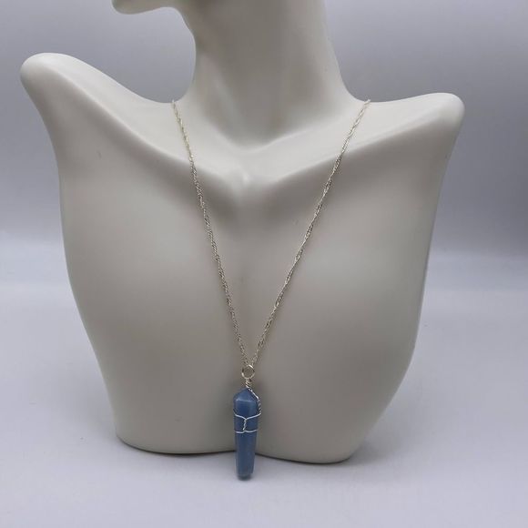 Handmade by BG Jewelry - Angelite Stone pendant necklace From Peru